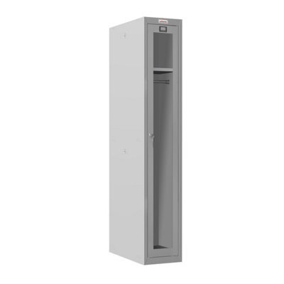 Phoenix Safe Company Phoenix Plc Series Plc1130Ggk 1 Column 1 Clear Door Personal Locker In Grey With Key Lock