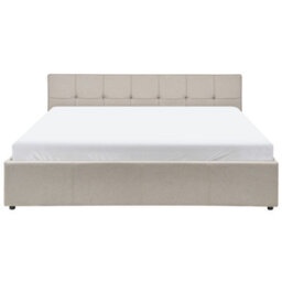 Beliani Ottoman Bed Lauresses Fabric Taupe 180 X 200 Cm (Eu Super King) - thumbnail 6