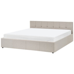 Beliani Ottoman Bed Lauresses Fabric Taupe 180 X 200 Cm (Eu Super King) - thumbnail 5