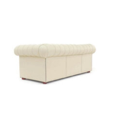 Chesterfield 3 Seater Shelly Cream Real Leather Sofa Bespoke In Classic Style - thumbnail 4