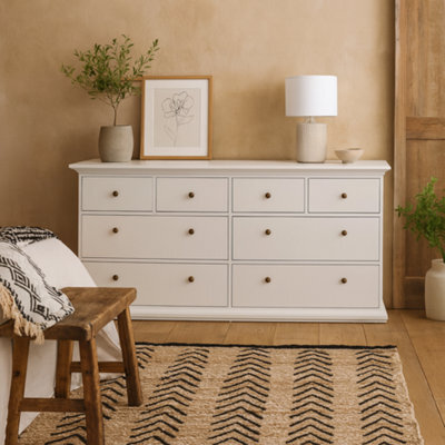 Wyld Haus Osaka Farmhouse Wide 8-Drawer White Wooden Chest - image 1