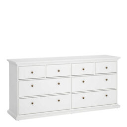 Wyld Haus Osaka Farmhouse Wide 8-Drawer White Wooden Chest - thumbnail 4