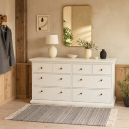 Wyld Haus Osaka Farmhouse Wide 8-Drawer White Wooden Chest - thumbnail 2