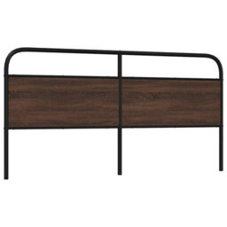 Berkfield Headboard Brown Oak 200 Cm Steel And Engineered Wood - thumbnail 5
