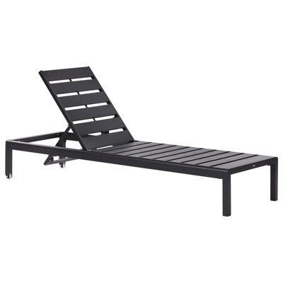 Beliani Sun Lounger Nardo Reclining Metal Black - image 1