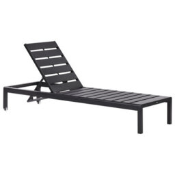 Beliani Sun Lounger Nardo Reclining Metal Black - thumbnail 1