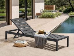 Beliani Sun Lounger Nardo Reclining Metal Black - thumbnail 2