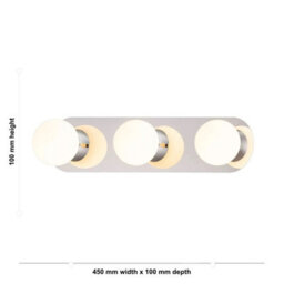 First Choice Lighting Set Of 2 Iris - Chrome With Opal Glass Ip44 Bathroom Led Wall Lights - thumbnail 5