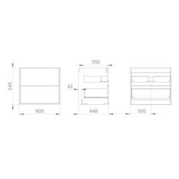 Banyetti Optim Noir 600mm Wall Hung Vanity Unit + Basin - Matt Black - thumbnail 4