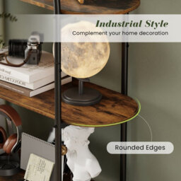 Gainoom Arched Bookshelf 4-Tier Industrial Open Bookcase Freestanding Display Storage Organizer - thumbnail 8