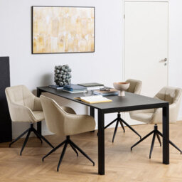 Furniture To Go Brentford Matt Black Ceramic Dining Table - thumbnail 3