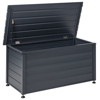Beliani Storage Box Campalto 123 Cm 60 Cm Metal Dark Grey - image 1