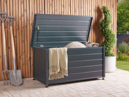 Beliani Storage Box Campalto 123 Cm 60 Cm Metal Dark Grey - thumbnail 2