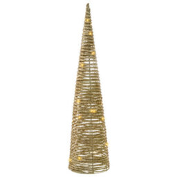 Beliani Set Of 3 Christmas Decorations Led Tuelso Christmas Tree 60/80/100 Cm Gold - thumbnail 4