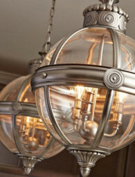 Elegant 3 Bulb Antique Nickel Chandelier Pendant Light With E14 Led Bulbs - thumbnail 2