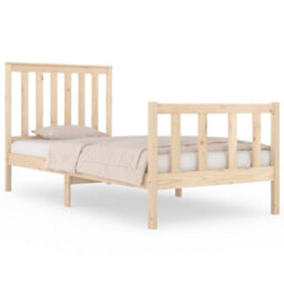 Berkfield Bed Frame Solid Wood Pine 75X190 Cm 2Ft6 Small Single - thumbnail 2