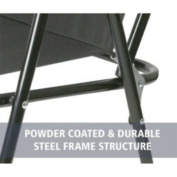 Set Of 2 Black Folding Camping / Picnic Garden Patio Chair Beach Fishing (Pair) - thumbnail 4