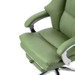 Green Leather Home Office Chair Reclining Desk Chair Swivel Computer Chair - thumbnail 6