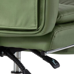 Green Leather Home Office Chair Reclining Desk Chair Swivel Computer Chair - thumbnail 4