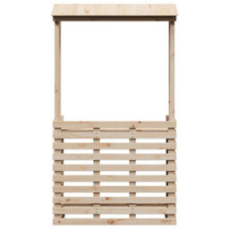 Berkfield Outdoor Bar Table With Roof 112.5X57X195.5 Cm Solid Wood - thumbnail 4
