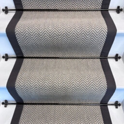 RainbowHome Herringbone Dapple Pure Wool Stair Runner With 100% Cotton Grey Border 60 700 - thumbnail 2