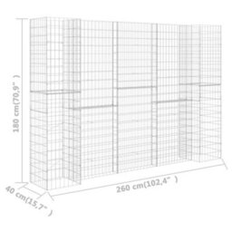 Berkfield H-Shaped Gabion Planter Steel Wire 260X40X180 Cm - thumbnail 6