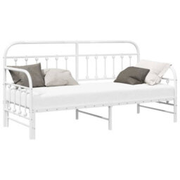 Berkfield Daybed Frame With Trundle White 75X190 Cm Steel - thumbnail 3