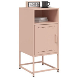 Berkfield Bedside Cabinets 2 Pcs Pink 36X39X78 Cm Steel - thumbnail 4