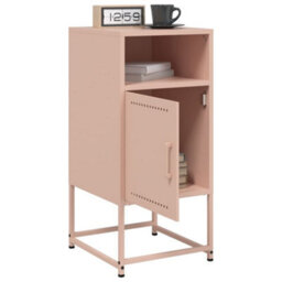 Berkfield Bedside Cabinets 2 Pcs Pink 36X39X78 Cm Steel - thumbnail 3