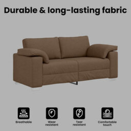 Vidaxl Sofa With Cushion Brown 180 X 77 X 82 Cm Fabric - thumbnail 7