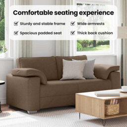 Vidaxl Sofa With Cushion Brown 180 X 77 X 82 Cm Fabric - thumbnail 8