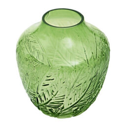 Orsina Corie Small Botanical Green Glass Vase - thumbnail 2