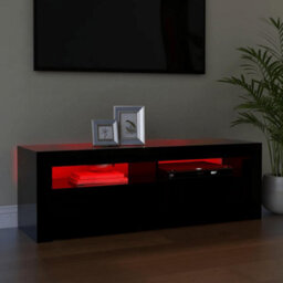 Berkfield Modern Tv Cabinet With Led Lights Black 120X35X40 Cm - thumbnail 5