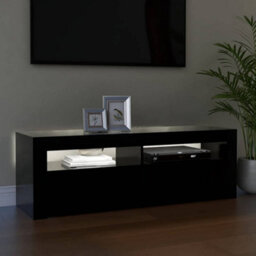Berkfield Modern Tv Cabinet With Led Lights Black 120X35X40 Cm - thumbnail 4