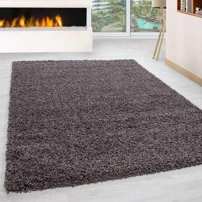 Abaseen 80X150 Cm Taupe Shaggy Rug - Soft Touch Thick Pile Modern Rugs - Washable Area Rugs For Home And Office - image 1