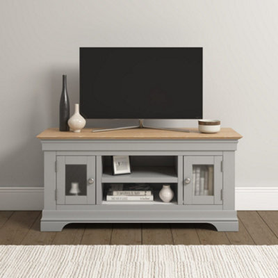 Seconique Bordeaux Small Tv Stand Pebble Grey And Oak Fully Assembled - image 1