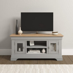 Seconique Bordeaux Small Tv Stand Pebble Grey And Oak Fully Assembled
