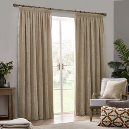 Yard Heavy Chenille Velvet Room Darkening Pencil Pleat Curtain Pair Natural (W)168Cm X (D)183Cm - thumbnail 2
