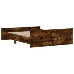 Berkfield Bed Frame With Headboard And Footboard Smoked Oak 140X200 Cm - thumbnail 6