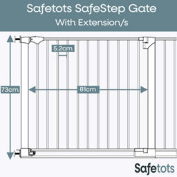 Safetots Safestep Gate, Black, 117Cm - 124Cm, Extra Low Walkthough, 81Cm Extra Wide Doorway, Extra Wide Baby Gate - thumbnail 3