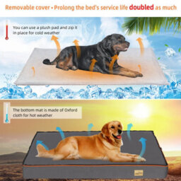 Bingopaw 110X85X10Cm Waterproof Dog Bed Large Orthopedic Memory Foam Mattress Pet Crate Bed - thumbnail 5