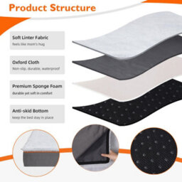 Bingopaw 110X85X10Cm Waterproof Dog Bed Large Orthopedic Memory Foam Mattress Pet Crate Bed - thumbnail 4