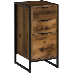 Industrial Chest Drawers 3 Drawer Storage Cabinet Rustic Brown - thumbnail 3