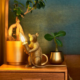 Valuelights Raymond Modern Metallic Gold Painted Rat Design Table Lamp - Includes 4W Led Filament Bulb 2700K Warm White - thumbnail 5
