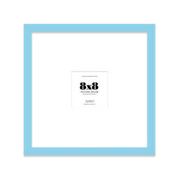 "8X8"" Light Blue Picture Frame - 8X8"" Square Frame With 4X4"" Mount For 8X8""/4X4"" Pictures Vintage Style Thin Edge, 1 Pack" - thumbnail 1