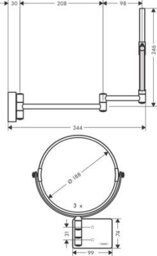 Hansgrohe Addstoris Universal Bathroom Shaving Mirror Wall Mounted Chrome - thumbnail 2