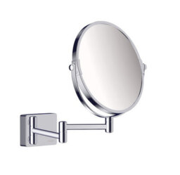 Hansgrohe Addstoris Universal Bathroom Shaving Mirror Wall Mounted Chrome - thumbnail 1