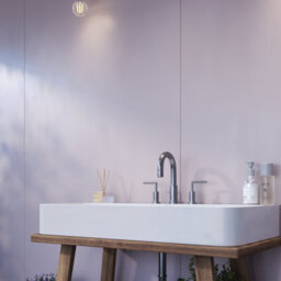 Rearo Selkie Mdf Bathroom Shower Wall Panel (H)2420mm X (W)1180mm X (D)11mm Tongue & Groove - Rosewater Matte Finish - thumbnail 7