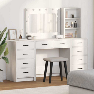 Walplus Dressing Table 3 Pcs White 40 X 41 X 135 Cm Engineered Wood - image 1