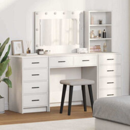 Walplus Dressing Table 3 Pcs White 40 X 41 X 135 Cm Engineered Wood